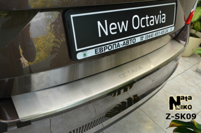 Накладка на бампер SKODA OCTAVIA III A7 с 2013- с загибом