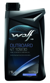 Полусинтетическое масло для 4-тактных двигателей Wolf Outboard 4T 10W30 1л. (8302305)
